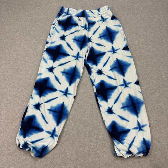 FP Movement Hot Shot Crossover Harem Pants SZ M Blue White Tie Dye Elastic Waist - Picture 1 of 11